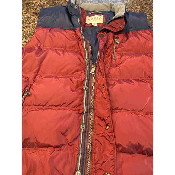 Orvis Men's Down Puffer Vest Burgundy/Navy Size XL-Like New - Picture 4 of 10